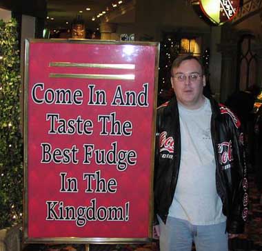 come on in and taste the fudge! jon konrath gets in some laughs on the road
