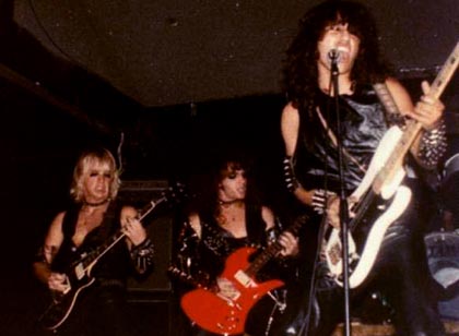 Speed Metal/Death Metal band Slayer in an early live concert