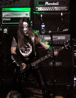 Wrath of Averse Sefira remains vigilant against falling screens, failing scenes at this black metal concert in Hollywood California