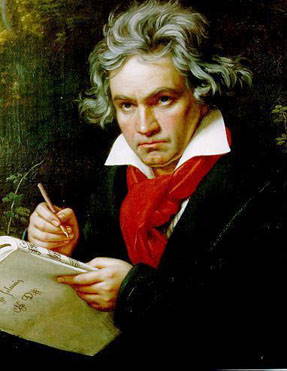 Ludwig van Beethoven celebrated life as process of transcendence through willpower and a belief in God as the spirit of nature.