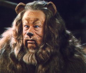 The Cowardly Lion who lacks courage.